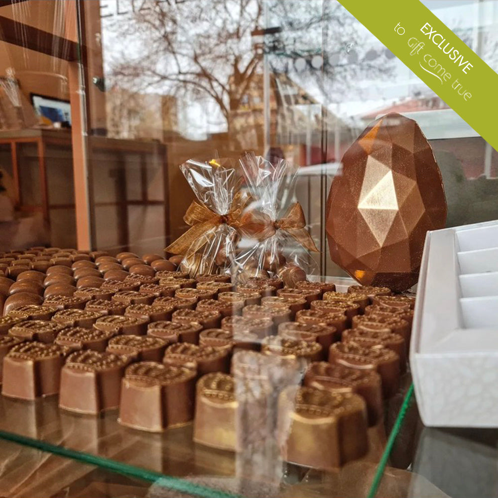 Sampling and exclusive production of chocolates.