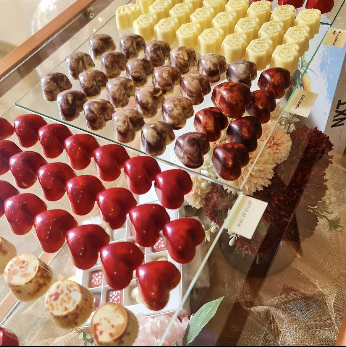 Sampling and exclusive production of chocolates.