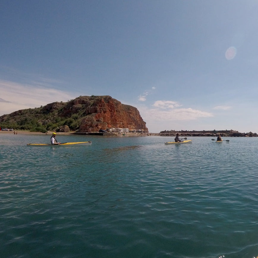  Sea or surfer kayaking lesson for beginners. Kavarna