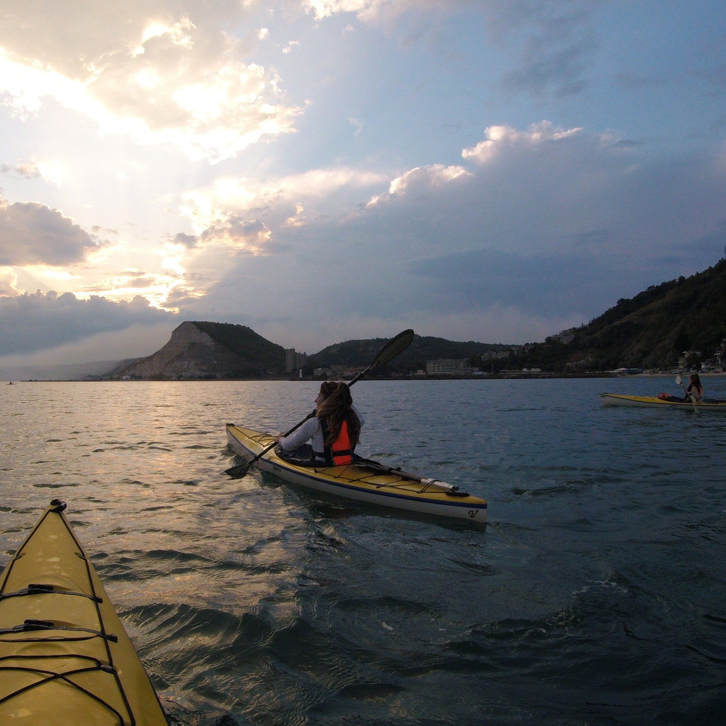 Sunset kayak tour on the Northern Black Sea coast. 3-hour sea adventure