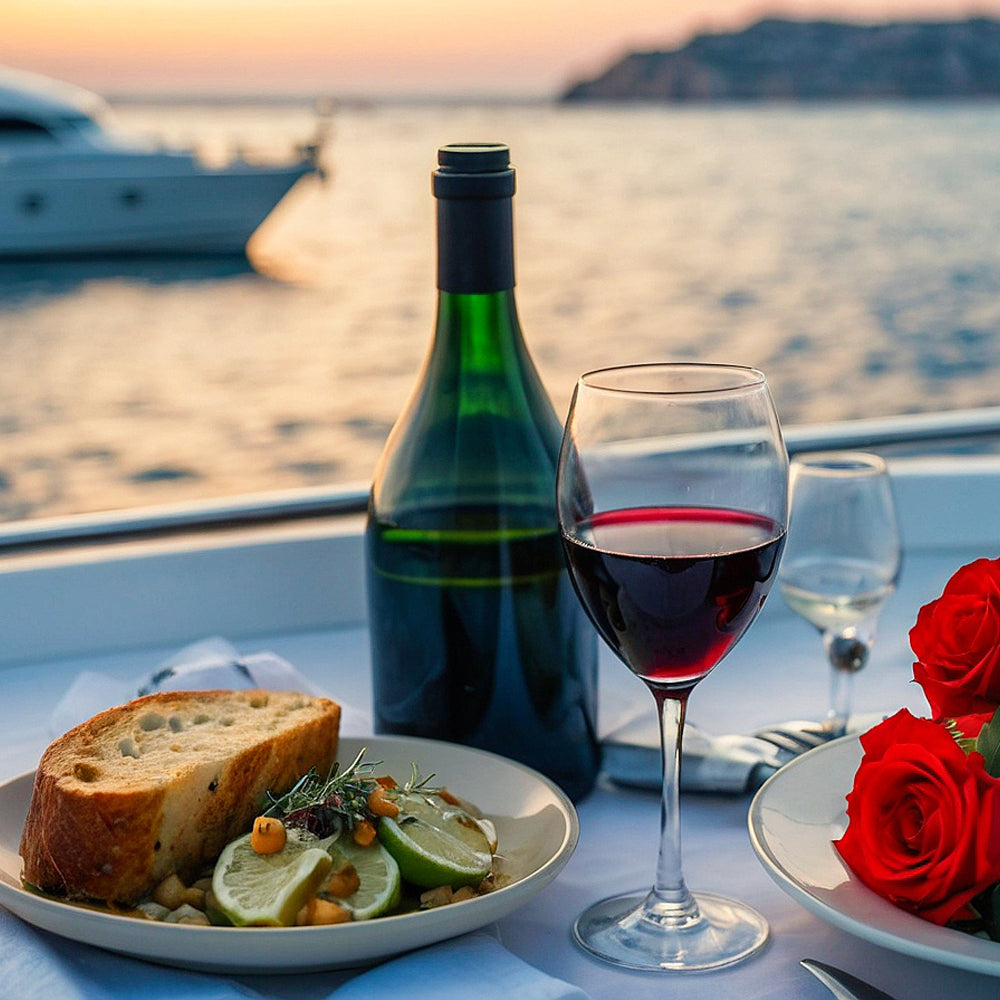Romance under the stars: Yacht dinner and overnight stay