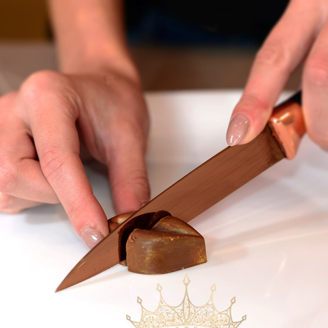 Sampling and exclusive production of chocolates.