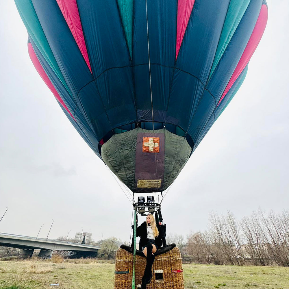 Panoramic balloon ascent in heart of Plovdiv with HD camera shooting