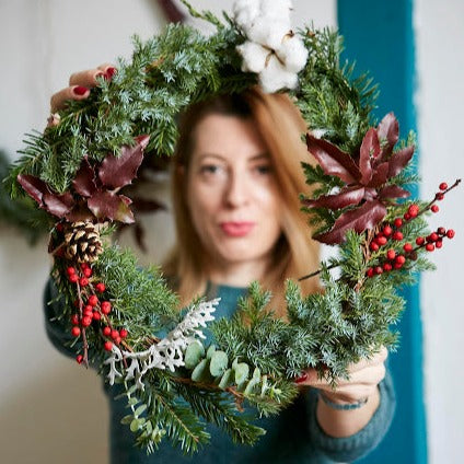 Christmas wreath made of natural materials