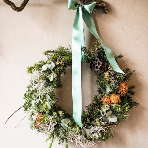 Christmas wreath made of natural materials