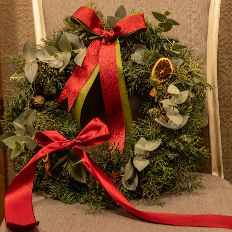 Christmas wreath made of natural materials