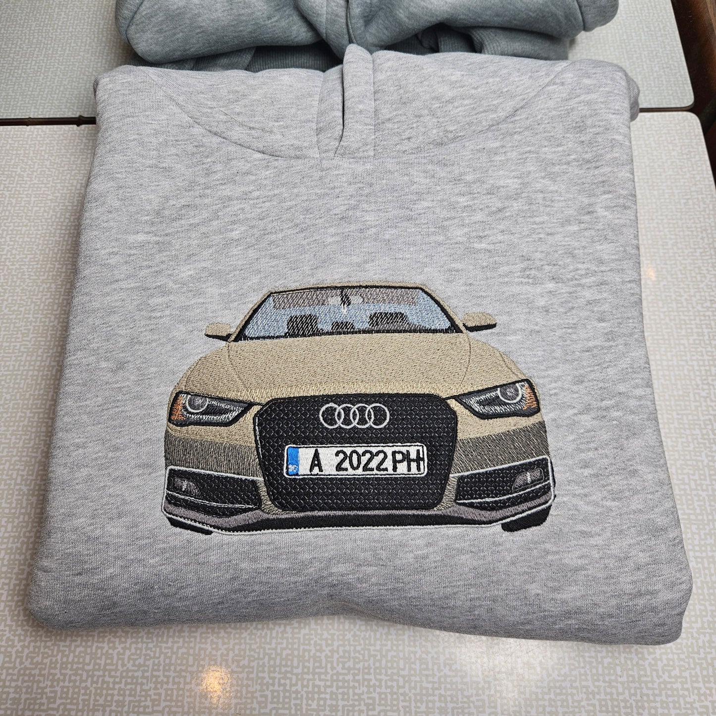 Emotion in Embroidery – Car or Pet on a Hoodie or as a Framed Artwork