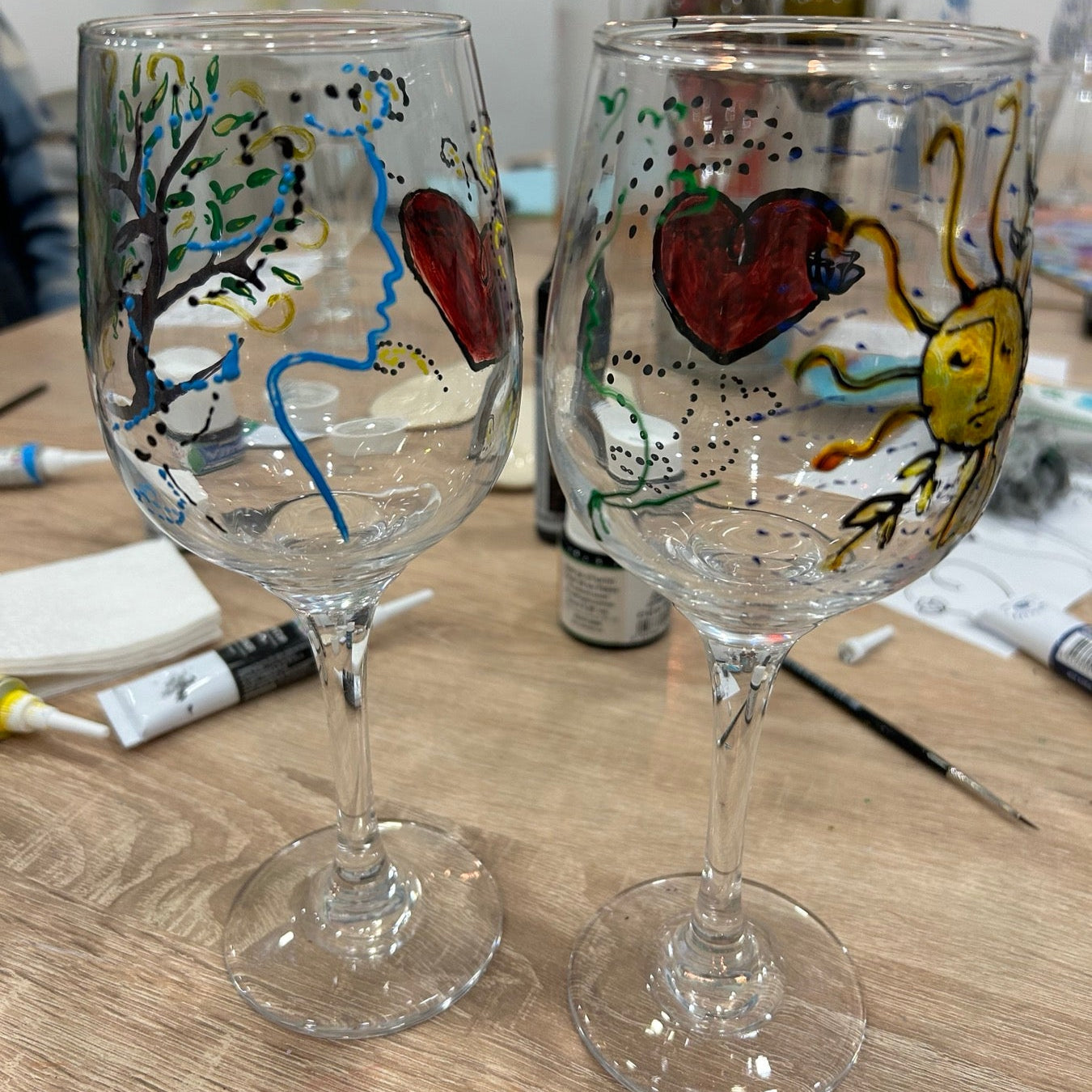 Art date for two. Romantic art workshop