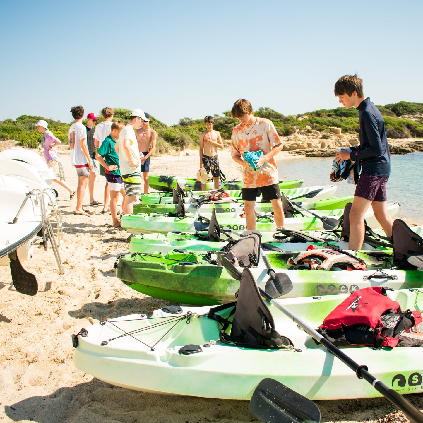 Half-day kayak tour in the crystal waters around Vourvourou and Diaporos island. Greece