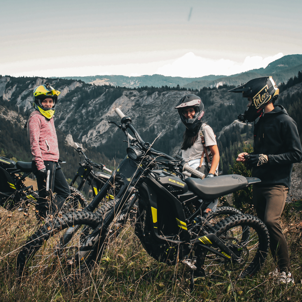 Mountain eco-friendly adventure with an electric bike