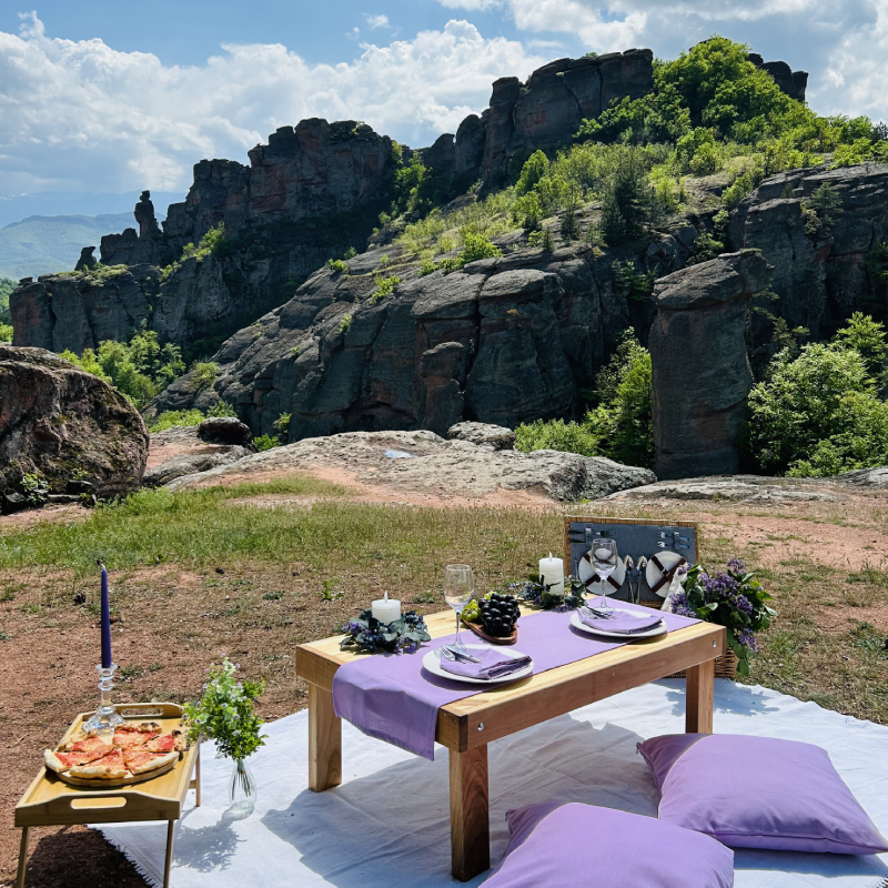 Picnic for two at Belogradchik rocks