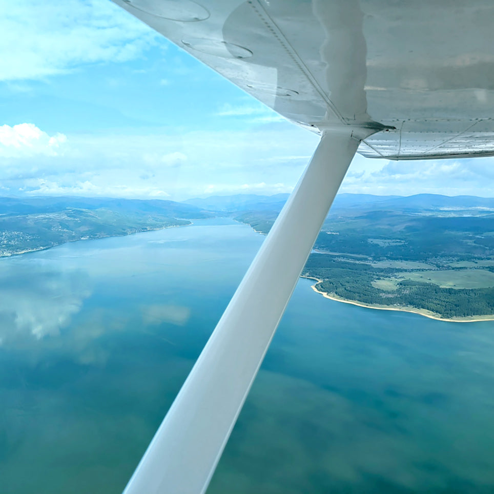 A flight for three over the magnificent Seven Rila Lakes
