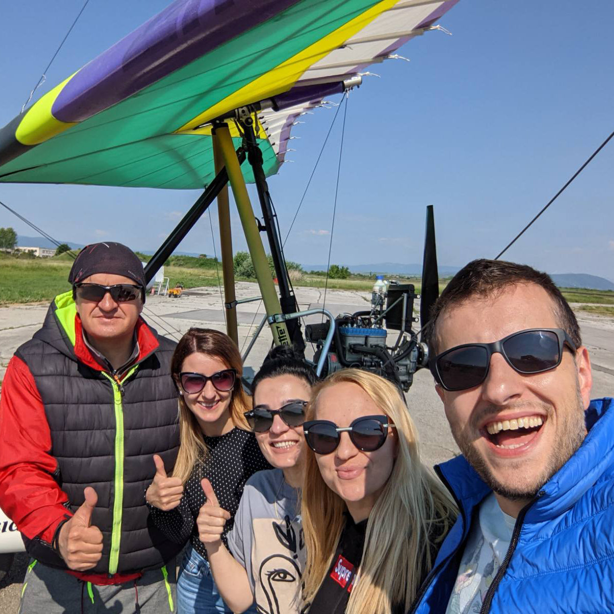 Flight with hang glider