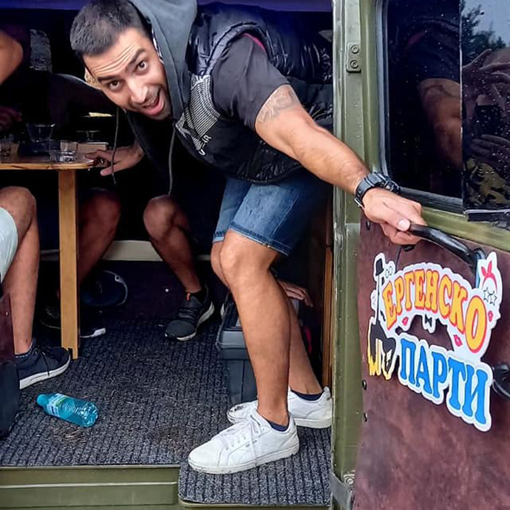 Party in the middle of the Rhodope Mountains with a bar on wheels