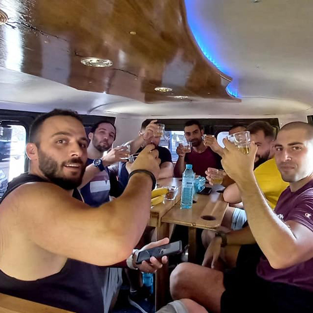 Party in the middle of the Rhodope Mountains with a bar on wheels