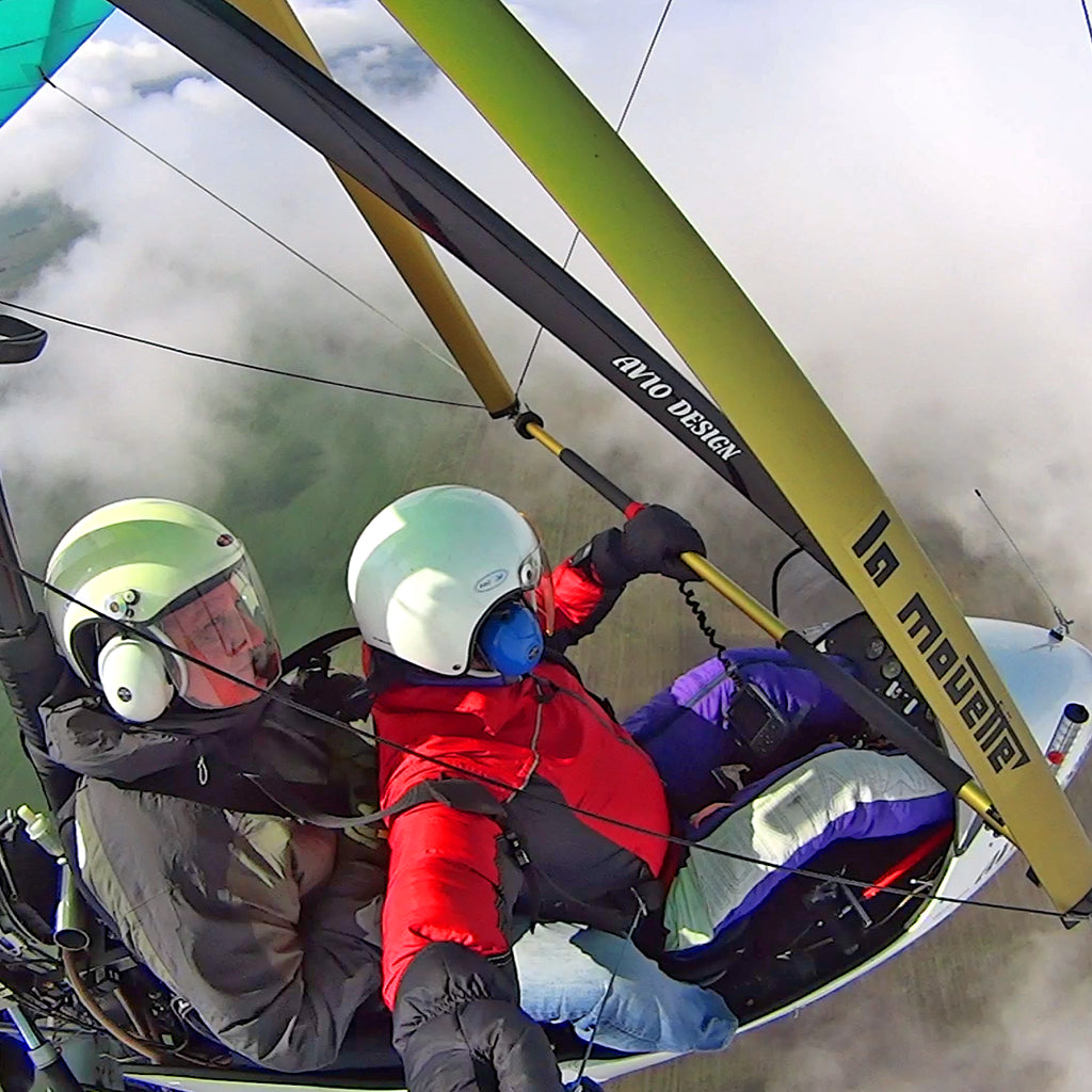 Flight with hang glider