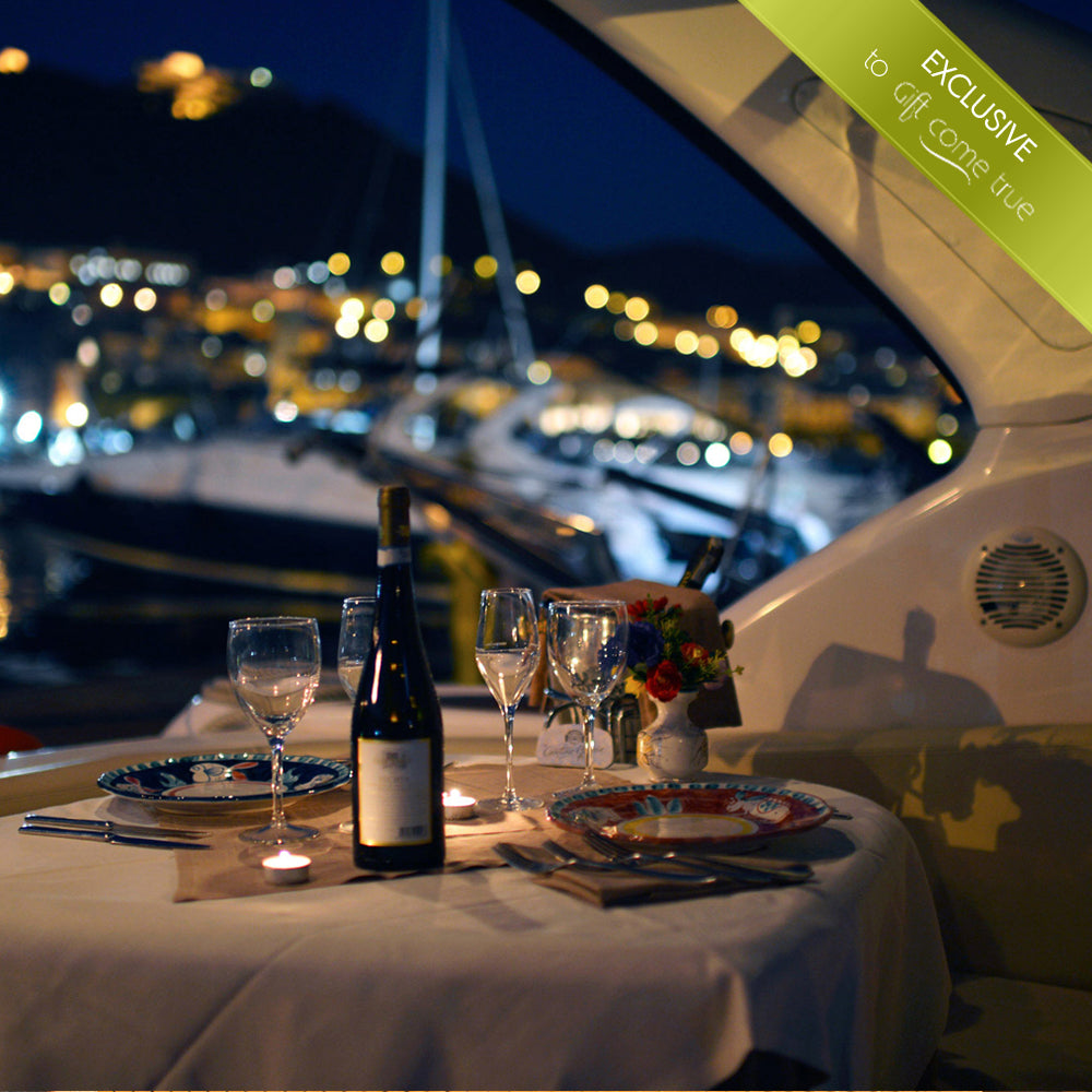 романтична вечеря на яхта за двама