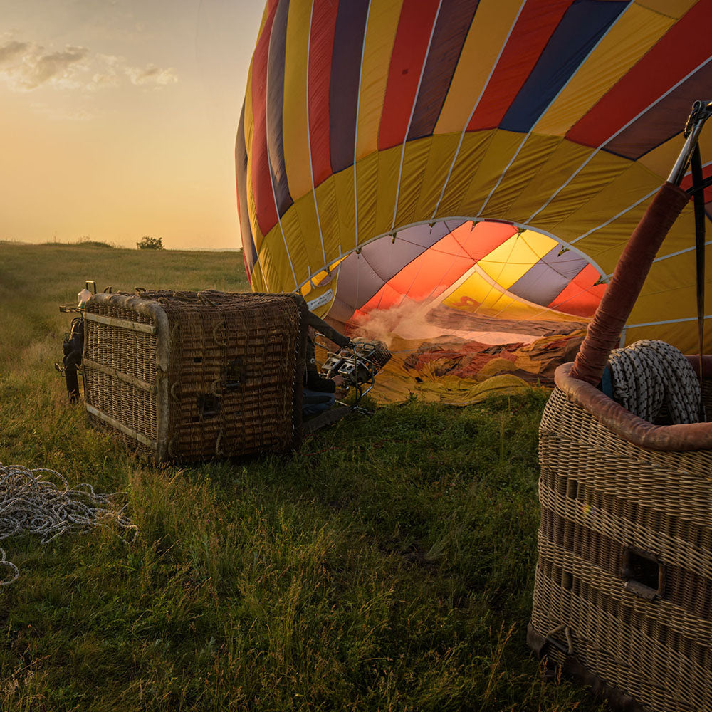 DELUXE 30min balloon free flight, 4K filming + a bottle sparkling wine