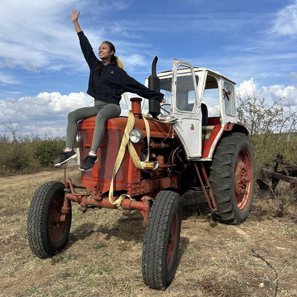 Driving a tractor on your own. Veliko Tarnovo and Arbanassi