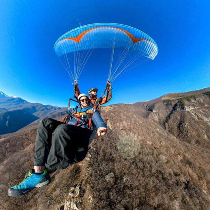 Panoramic, acrobatic, or long paraglider flight above Stara Planina