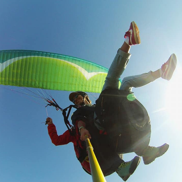 Panoramic, acrobatic, or long paraglider flight above Stara Planina