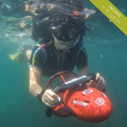 Snorkeling for four with an underwater scooter from St. Ivan Island, Sozopol