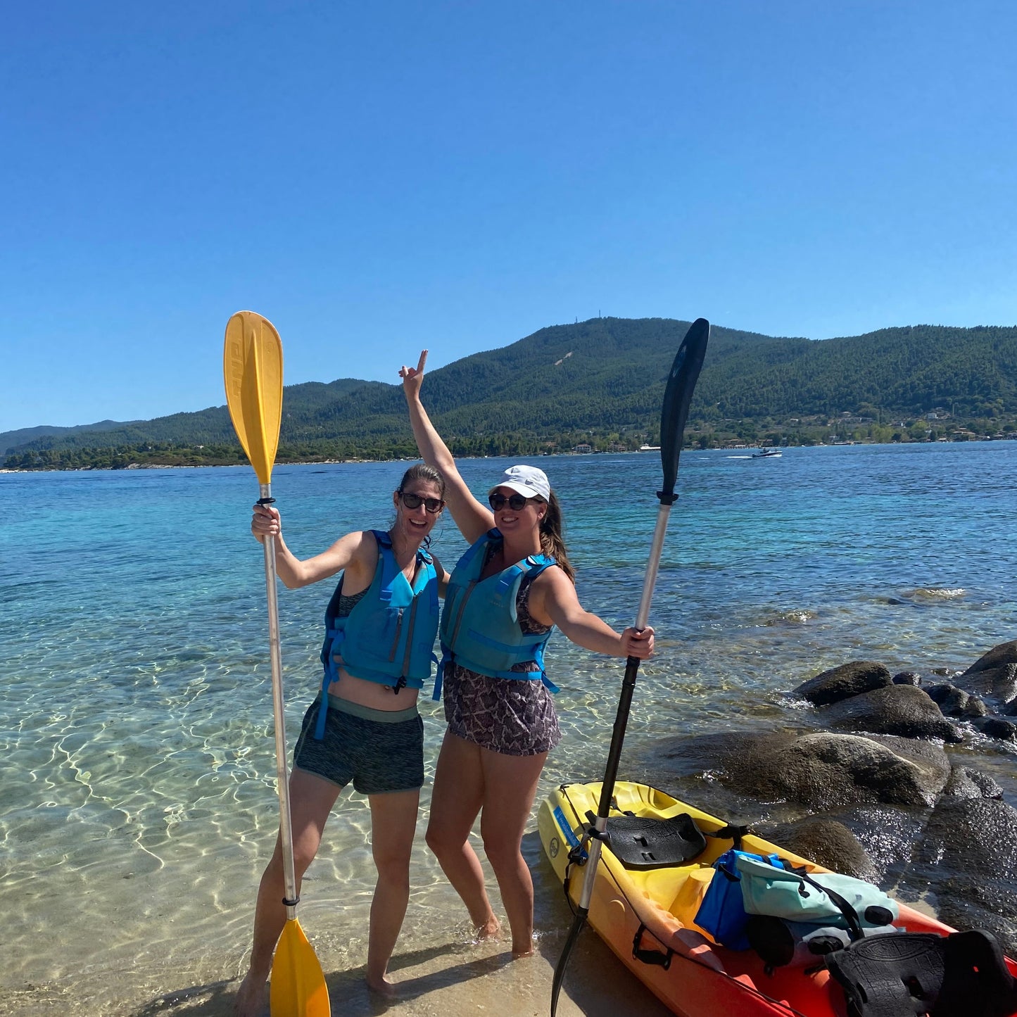 Half-day kayak tour in the crystal waters around Vourvourou and Diaporos island. Greece