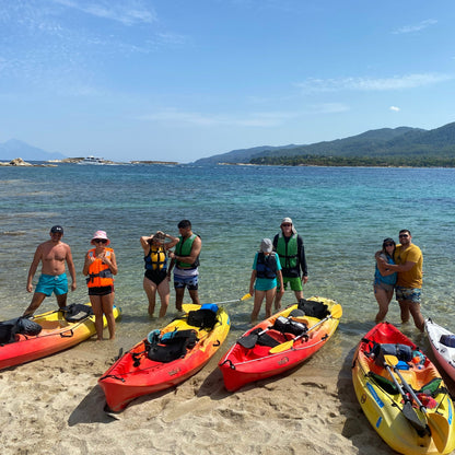 Half-day kayak tour in the crystal waters around Vourvourou and Diaporos island. Greece