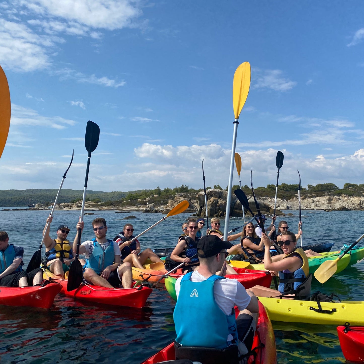 Half-day kayak tour in the crystal waters around Vourvourou and Diaporos island. Greece