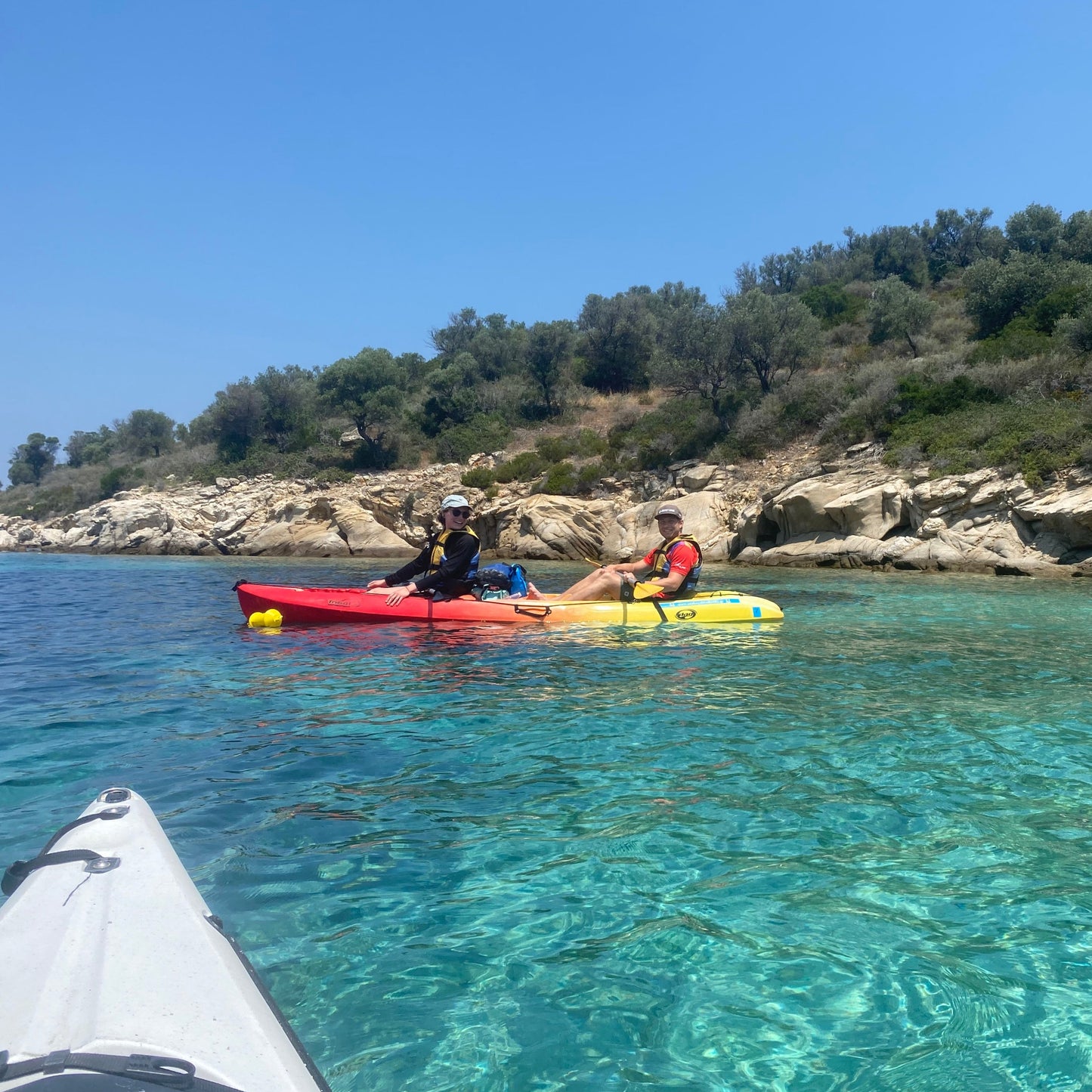 Half-day kayak tour in the crystal waters around Vourvourou and Diaporos island. Greece