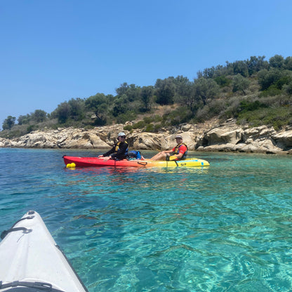 Half-day kayak tour in the crystal waters around Vourvourou and Diaporos island. Greece