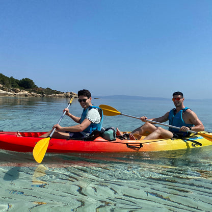 Wine tasting kayak tour for two. Immerse yourself in the beauty of Vourvourou and Diaporos island. Greece