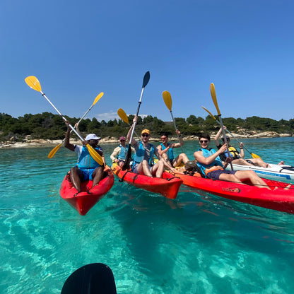 Wine tasting kayak tour for two. Immerse yourself in the beauty of Vourvourou and Diaporos island. Greece