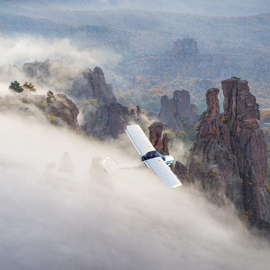 Plane flight over Belogradchik rocks