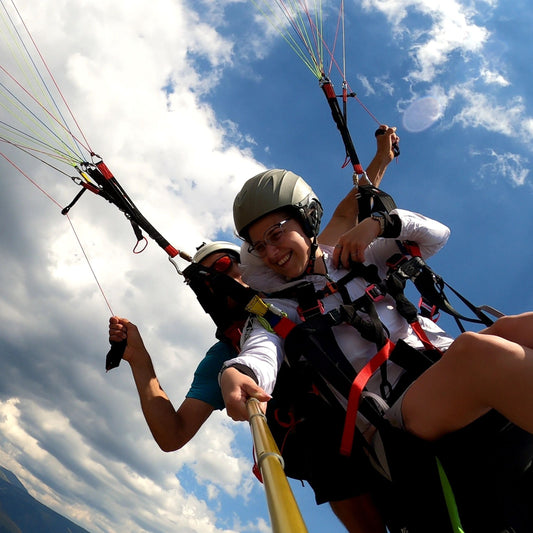 Panoramic, acrobatic, or long paraglider flight above Stara Planina