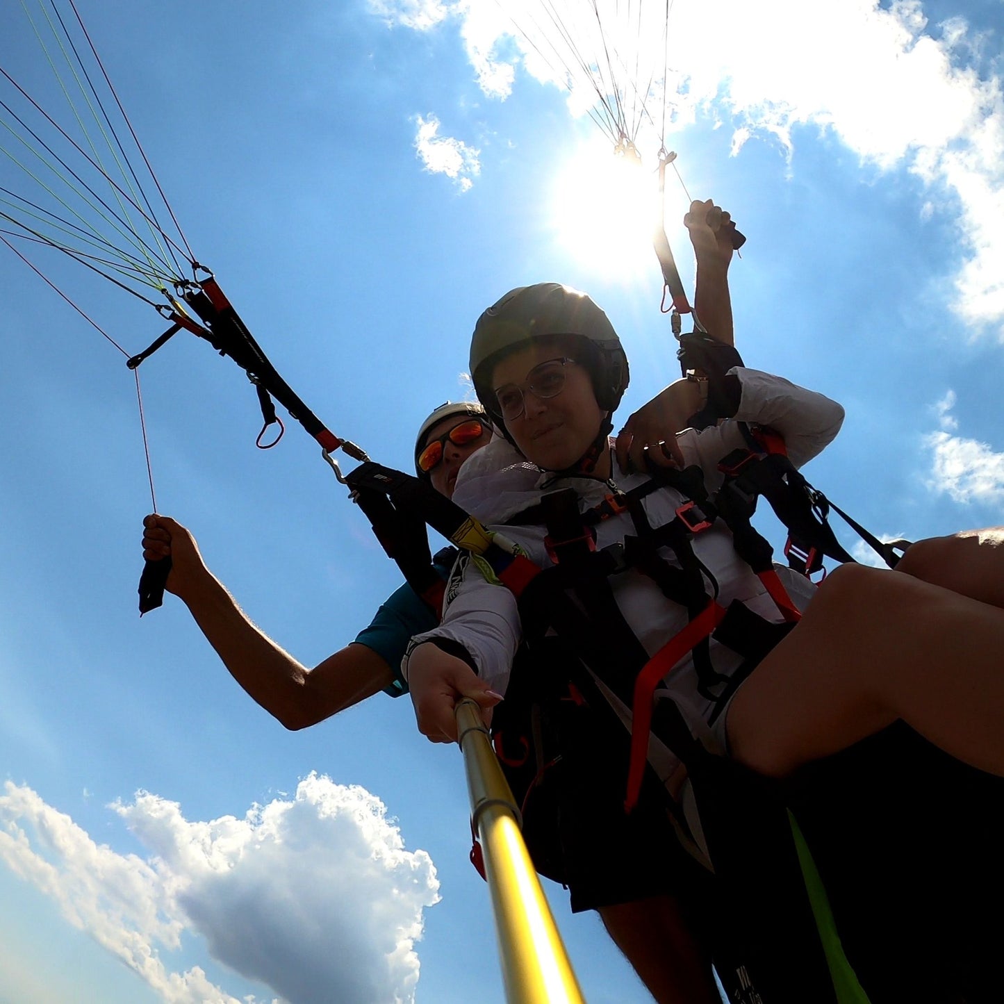 Panoramic, acrobatic, or long paraglider flight above Stara Planina