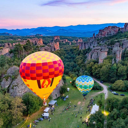 Hot air balloon Fiesta 2026. Panoramic ascent or a free flight on a hot air balloon above Belogradchik rocks