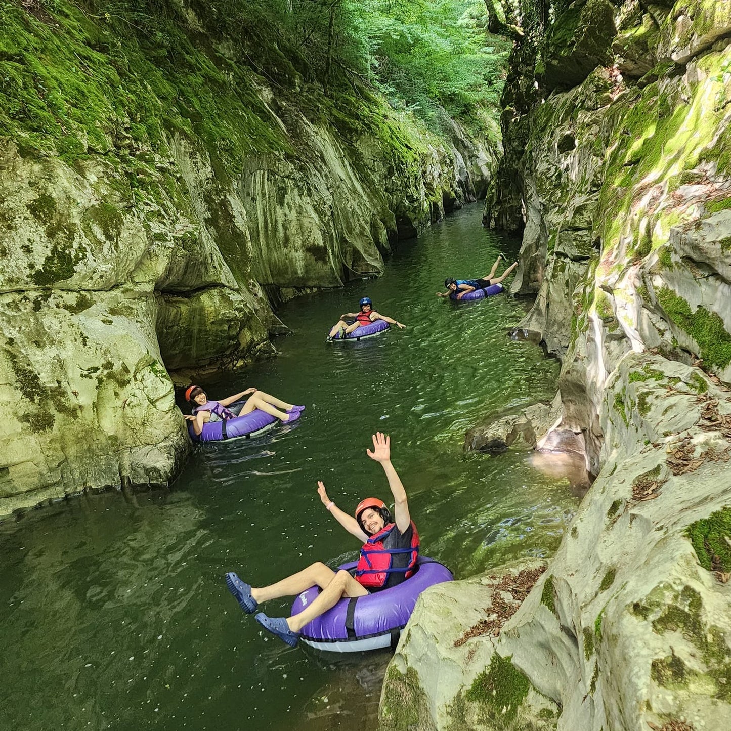 Water adventure with a floating tube. Enjoy a ride through Arda river canyon