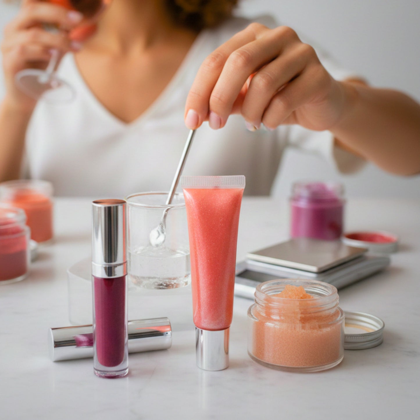 Cosmetic workshop for lip gloss and lip scrub