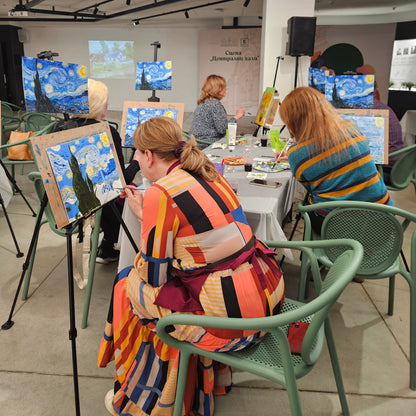 Paint like the greatest. Art class and theatrical performance
