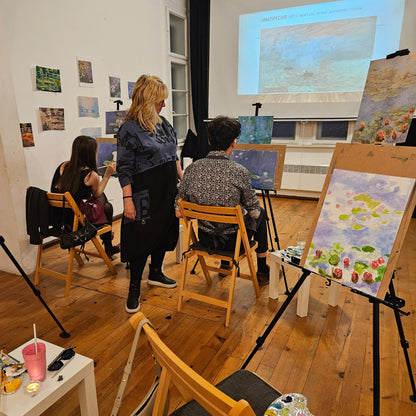 Paint like the greatest. Art class and theatrical performance