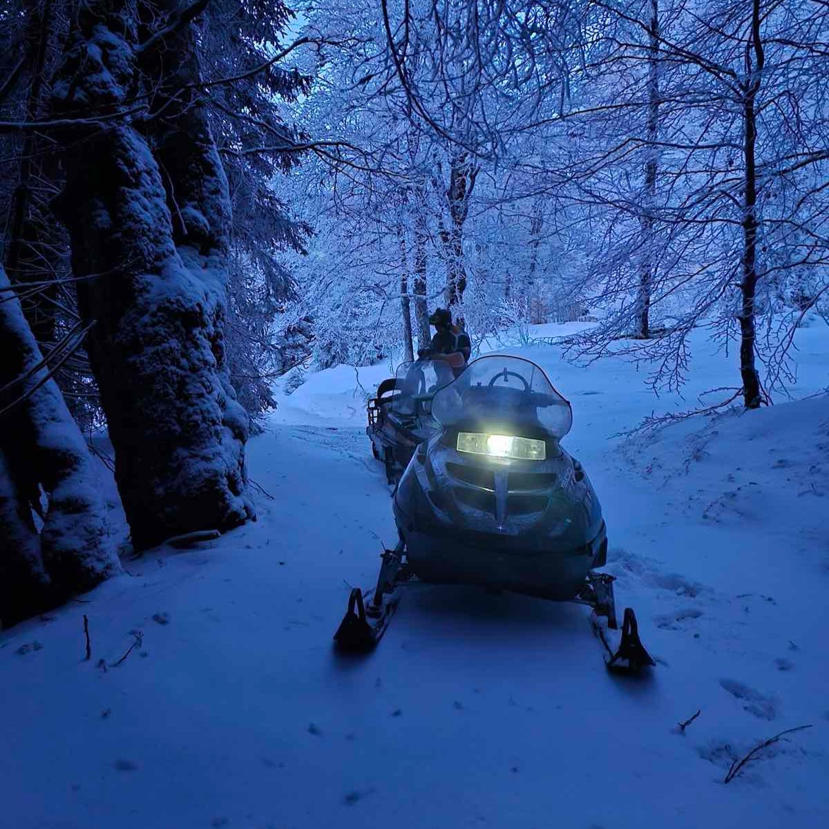 Night snowmobile ride just 50 km from Sofia