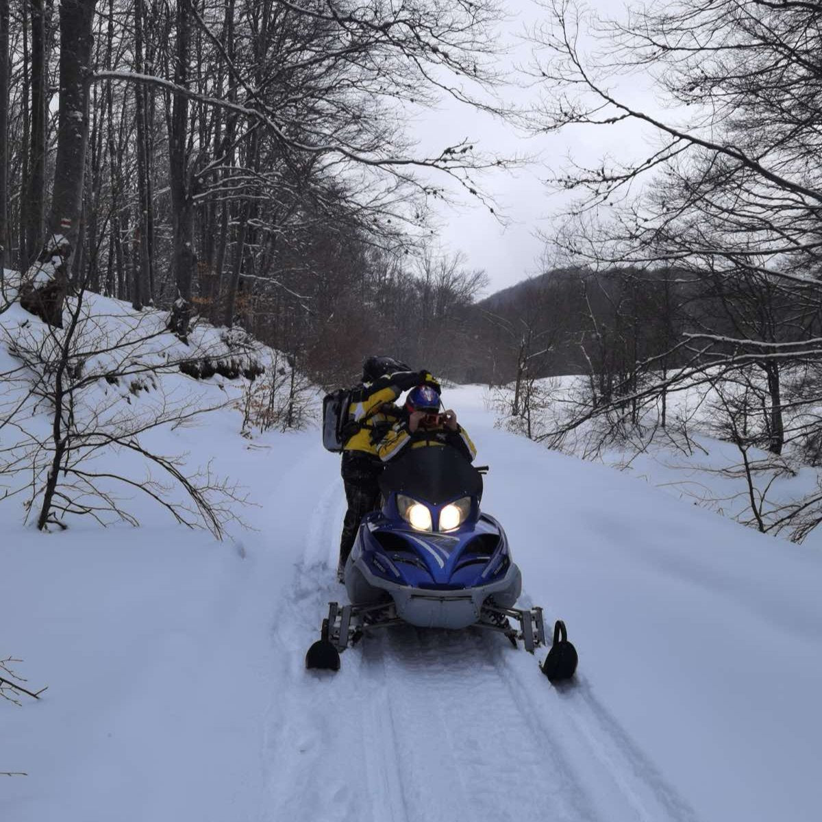 Night snowmobile ride just 50 km from Sofia