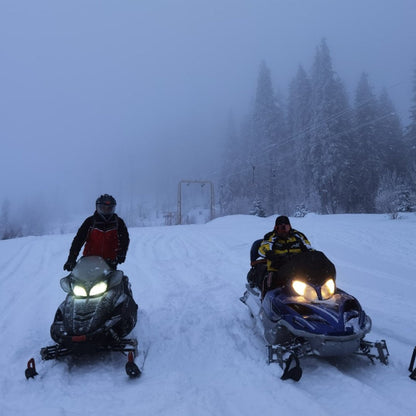 Night snowmobile ride just 50 km from Sofia