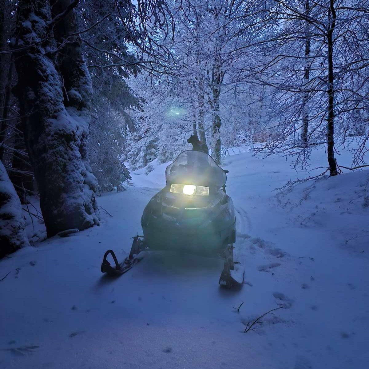 Night snowmobile ride just 50 km from Sofia