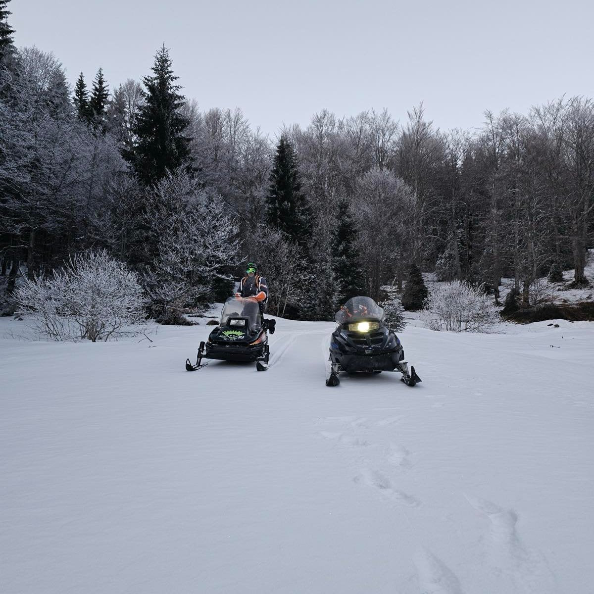 Night snowmobile ride just 50 km from Sofia