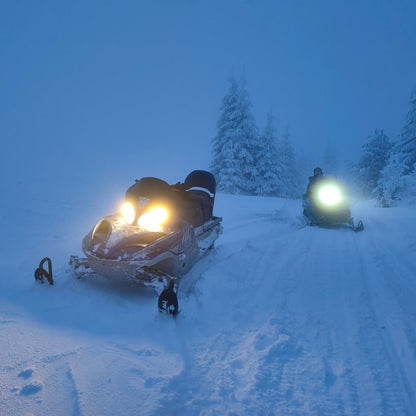 Night snowmobile ride just 50 km from Sofia