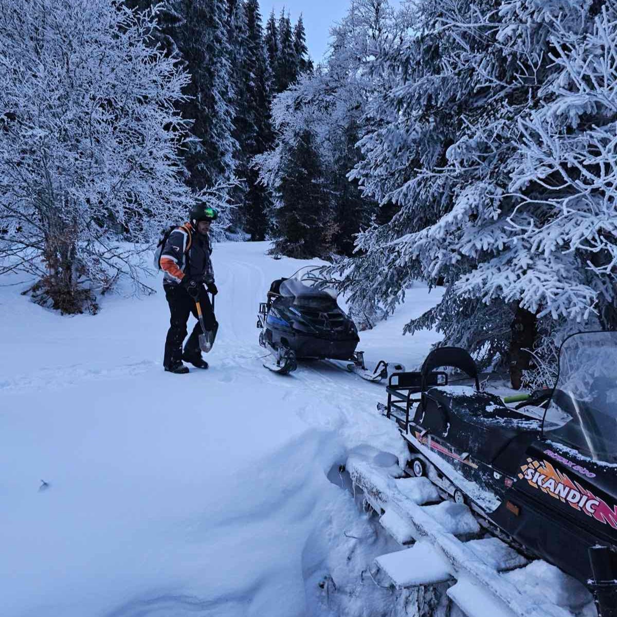 Night snowmobile ride just 50 km from Sofia