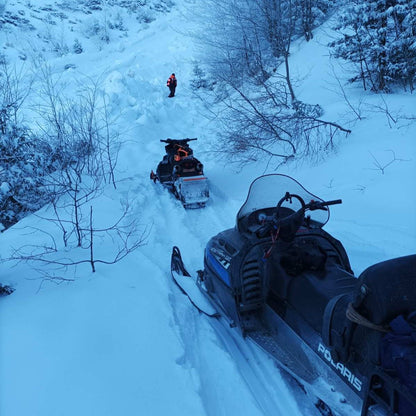 Extreme adventure - technical snowmobile ride