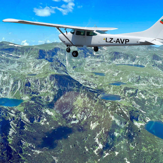 A flight for three over the magnificent Seven Rila Lakes